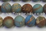 CDE1031 15.5 inches 6mm round matte sea sediment jasper beads