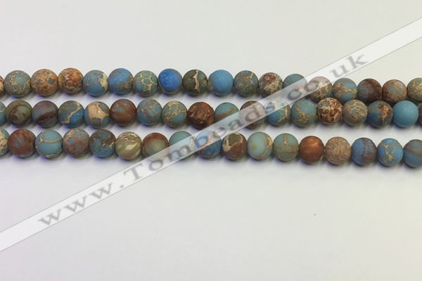 CDE1031 15.5 inches 6mm round matte sea sediment jasper beads