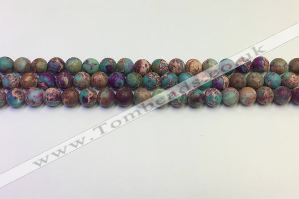 CDE1035 15.5 inches 4mm round matte sea sediment jasper beads