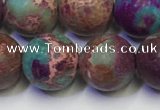 CDE1038 15.5 inches 10mm round matte sea sediment jasper beads