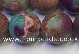 CDE1039 15.5 inches 12mm round matte sea sediment jasper beads