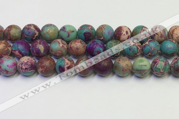 CDE1039 15.5 inches 12mm round matte sea sediment jasper beads