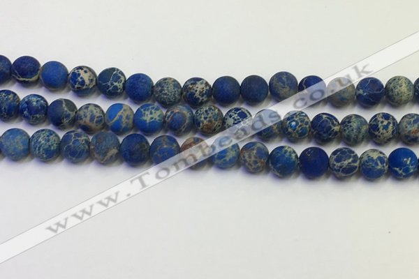 CDE1042 15.5 inches 8mm round matte sea sediment jasper beads