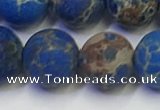 CDE1044 15.5 inches 12mm round matte sea sediment jasper beads