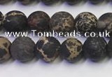 CDE1046 15.5 inches 6mm round matte sea sediment jasper beads