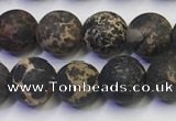 CDE1047 15.5 inches 8mm round matte sea sediment jasper beads