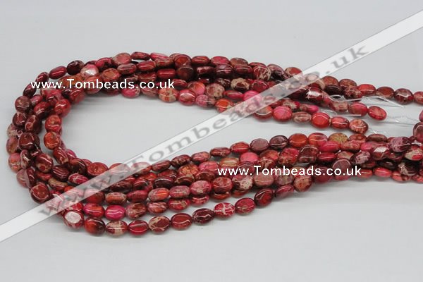 CDE12 15.5 inches 8*10mm oval dyed sea sediment jasper beads