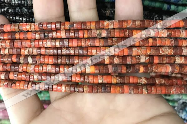 CDE1221 15.5 inches 2.5*4mm heishi sea sediment jasper beads