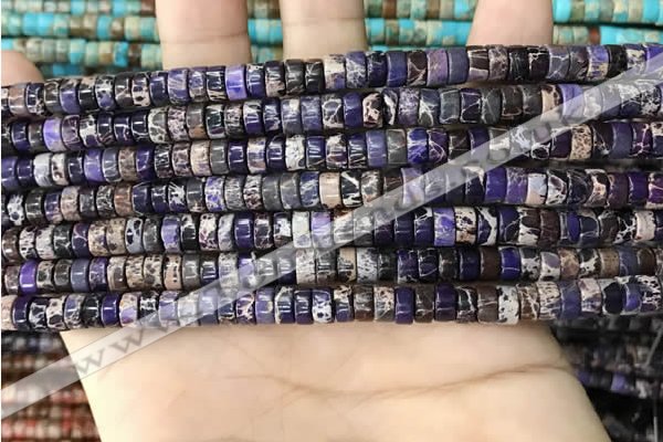 CDE1231 15.5 inches 3*6mm heishi sea sediment jasper beads