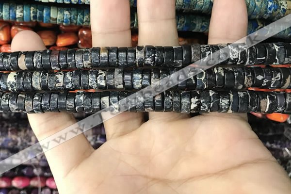 CDE1242 15.5 inches 3*8mm heishi sea sediment jasper beads