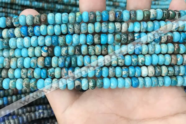 CDE1265 15.5 inches 4*6mm rondelle sea sediment jasper beads