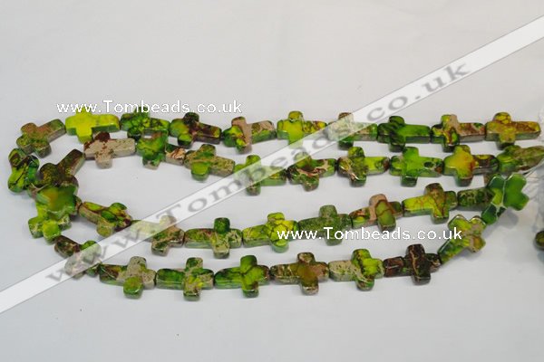 CDE131 15.5 inches 15*20mm cross dyed sea sediment jasper beads