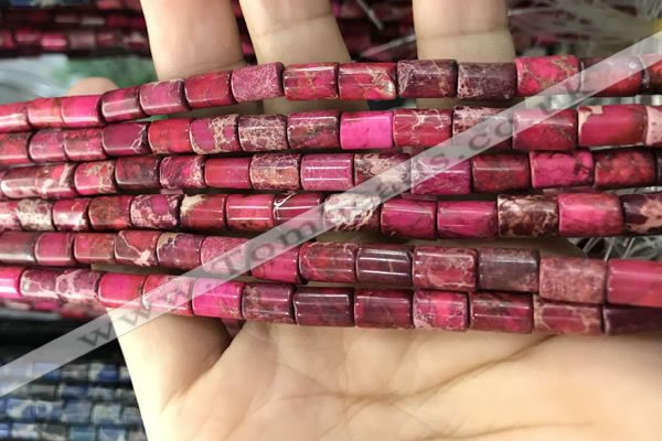 CDE1320 15.5 inches 6*8mm tube sea sediment jasper beads