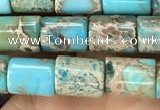CDE1321 15.5 inches 6*8mm tube sea sediment jasper beads