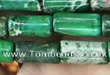 CDE1331 15.5 inches 6*12mm tube sea sediment jasper beads