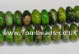 CDE135 15.5 inches 6*12mm rondelle dyed sea sediment jasper beads