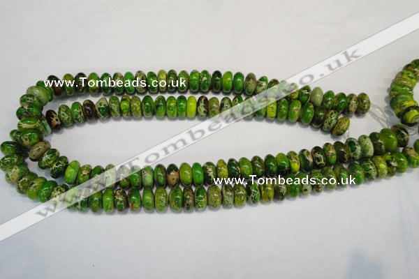 CDE135 15.5 inches 6*12mm rondelle dyed sea sediment jasper beads