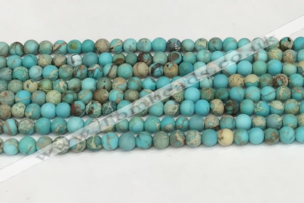 CDE1376 15.5 inches 4mm round matte sea sediment jasper beads