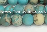 CDE1377 15.5 inches 6mm round matte sea sediment jasper beads