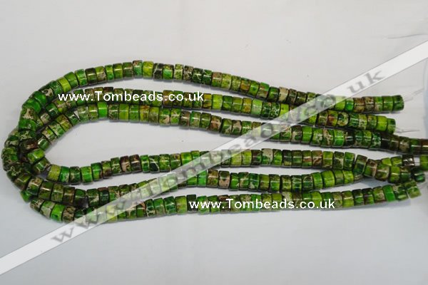 CDE138 15.5 inches 4*8mm heishi dyed sea sediment jasper beads