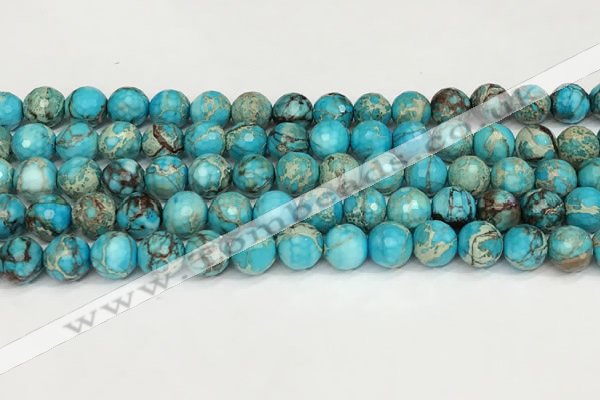 CDE1387 15.5 inches 10mm faceted round sea sediment jasper beads