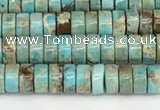 CDE1406 15.5 inches 3*4mm heishi sea sediment jasper beads wholesale