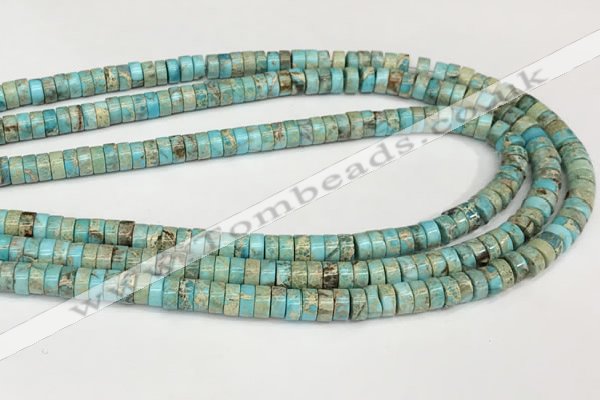 CDE1407 15.5 inches 3*6mm heishi sea sediment jasper beads wholesale