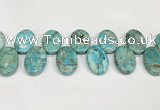 CDE1410 Top drilled 20*30mm oval sea sediment jasper beads