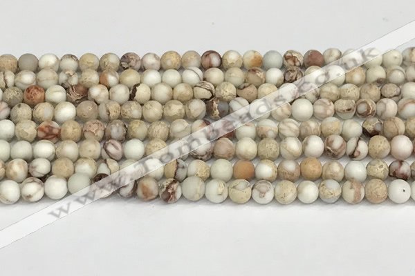 CDE1413 15.5 inches 4mm round matte natural sea sediment jasper beads