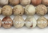 CDE1414 15.5 inches 6mm round matte natural sea sediment jasper beads