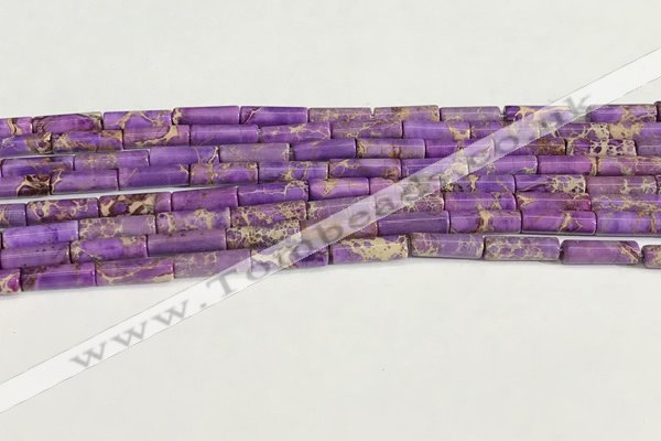 CDE1421 15.5 inches 4*13mm tube sea sediment jasper beads wholesale