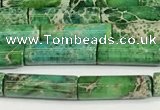 CDE1427 15.5 inches 4*13mm tube sea sediment jasper beads wholesale