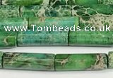 CDE1427 15.5 inches 4*13mm tube sea sediment jasper beads wholesale