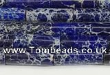 CDE1428 15.5 inches 4*13mm tube sea sediment jasper beads wholesale