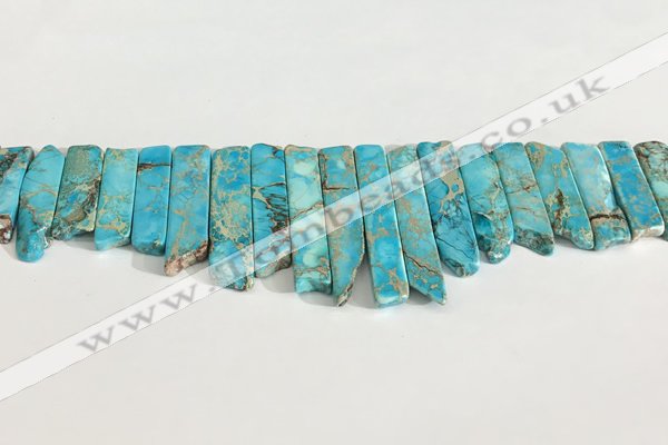 CDE1453 Top drilled 8*15mm - 10*60mm sticks sea sediment jasper beads