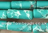CDE1476 15.5 inches 4*13mm tube synthetic sea sediment jasper beads