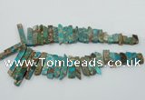 CDE1502 Top drilled 8*20mm - 10*55mm sticks sea sediment jasper beads