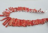 CDE1509 Top drilled 5*15mm - 6*55mm sticks sea sediment jasper beads