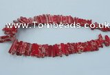 CDE1512 Top drilled 5*15mm - 6*55mm sticks sea sediment jasper beads