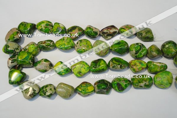 CDE154 15.5 inches 15*20mm nugget dyed sea sediment jasper beads