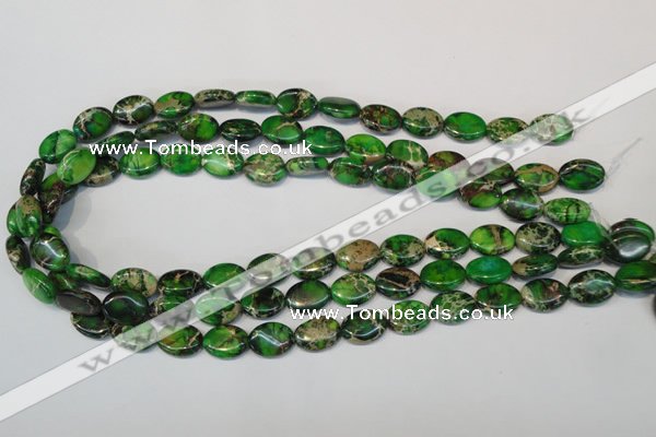 CDE180 15.5 inches 10*14mm oval dyed sea sediment jasper beads