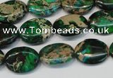 CDE181 15.5 inches 12*16mm oval dyed sea sediment jasper beads