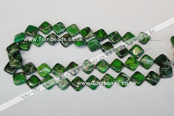 CDE201 15.5 inches 16*16mm diamond dyed sea sediment jasper beads