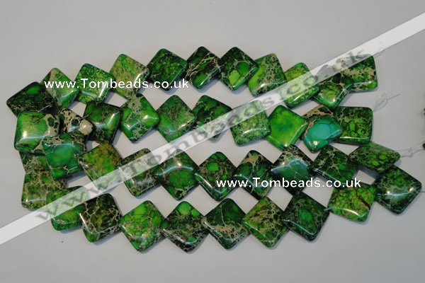 CDE207 15.5 inches 20*20mm diamond dyed sea sediment jasper beads