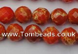 CDE2101 15.5 inches 8mm faceted round dyed sea sediment jasper beads