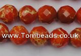 CDE2102 15.5 inches 10mm faceted round dyed sea sediment jasper beads