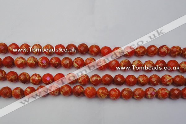 CDE2102 15.5 inches 10mm faceted round dyed sea sediment jasper beads