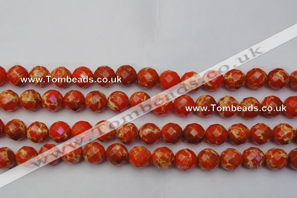CDE2105 15.5 inches 16mm faceted round dyed sea sediment jasper beads