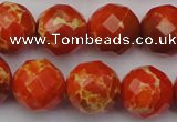 CDE2106 15.5 inches 18mm faceted round dyed sea sediment jasper beads