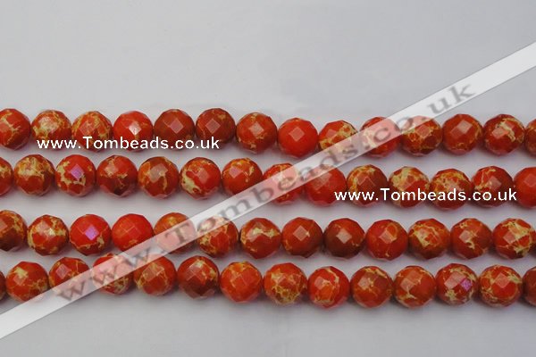 CDE2106 15.5 inches 18mm faceted round dyed sea sediment jasper beads